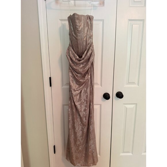 House of CB Persephone gold chiffon mesh strapless corset maxi dress XS - Picture 8 of 12